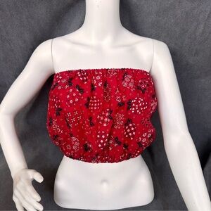 Vintage tube top strawberry bandana print size small